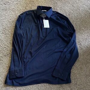 Collars & Co long sleeve Navy Blue Sport Shirt for Men